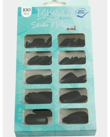 Resim Techmrt Misyul Oval Mat Takma Tırnak 100 Adet-siyah 