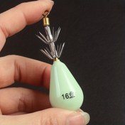 Resim 2 adet ahtapot kancası, deniz balıkçılığı için ışıldayan su damlası ahtapot kancaları, çift katmanlı 10 pençeli kutulu kurşun ağırlık üst saç tokası 