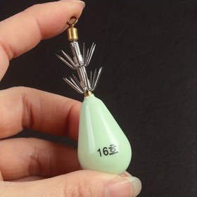 Resim 2 adet ahtapot kancası, deniz balıkçılığı için ışıldayan su damlası ahtapot kancaları, çift katmanlı 10 pençeli kutulu kurşun ağırlık üst saç tokası 