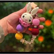 Resim İsme Özel Tavşan Emzik Zinciri Aksesuar Çok Renkli 