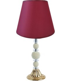 Resim Dekovien Modern İnci Gold Ayak Bordo Abajur Bordo 