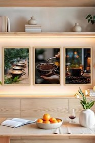Resim Kututr Coffee Moments - 3’Lü Çerçeve Görünümlü Tablo Seti 3 Ebat Seçeneği Crvs1001,Crvs1001 21 X 30 