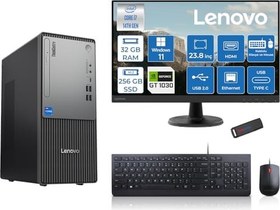 Resim Lenovo Thinkcentre Neo 50T Gen5 Intel Core I7 14700 32GB Ddr5 256GB SSD 23.8 Inç Monitör Windows 11 Pro Nvidia GT1030 4gb Masaüstü Bilgisayar 10302412UAS0GL00P11 + Zetta Flash Bellek 
