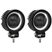 Resim Wezone Motorsiklet Işığı 60w Led Spotlight 6000k/3000k Ip67 Su Geçirmez Balık Gözü Lensli 9-30v Çiftli Siyah 