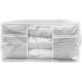 Resim 2 Adet Pencereli Yastık Yorgan Hurcu Büyük Boy 75x40x40 Cm Gri-beyaz 