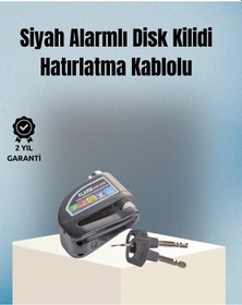 Resim Motosiklet Bisiklet İçin 6mm Pinli Alarmlı Disk Kilidi 