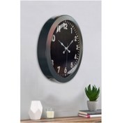 Resim Bahat Salon Ofis Duvar Saati Gri Metal Çerçeve 36 Cm 