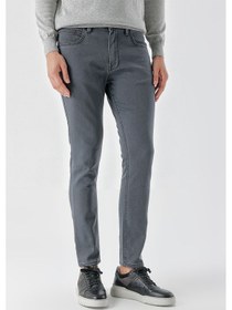 Resim Morven Erkek Füme Mevsimlik Pamuk 5 Cep Slim Fit Jean Pantolon Füme 