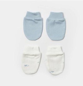 Resim Bibaby Organik Eldiven 2li Sun Lets Sail Ekru - Mavi-11149 Mavi 