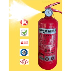 Resim Mediterian 1 kg Yangın Söndürücü Tozlu TSE Belgeli Yerli Üretim Acil Durumlar İçin Pratik Çözüm 