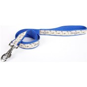 Resim Doggie Desenli Süslü Dokuma Köpek Gezdirme Kayışı El Yapımı 2.5 Mavi 