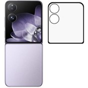 Resim Xiaomi Mix Flip Katlanır Ekran Kenar Tutkalı İçin Tam Kapak Ekran Koruyucu Siyah 