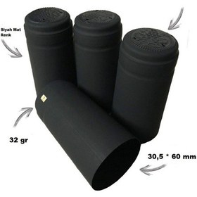 Resim 500 Adet Kapşon Siyah 30.5-60 Mm Şarap Şişesi Kapatma 