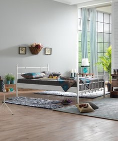 Resim Unimet Lalas Çift Kişilik Ferforje Metal Karyola-beyaz (AHŞAP LATALI) 