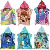 Resim Çocuklar için Karikatür Desenli Plaj Havlusu - Canlı Su Altı Temalı Süper Yumuşak Mikrofiber Hızlı Kuruyan Banyo Havlusu, Yüksek Renk Dayanıklılığı, Sadece Elde Yıkama, Havuz ve Plaj İçin Kare Tasarım, Eğlenceli Dizayn, Mikrofiber Havlu 