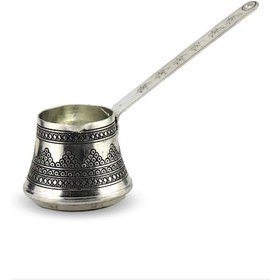 Resim Üzümlü Kalın Bakır Cezve 3 Fincanlık 