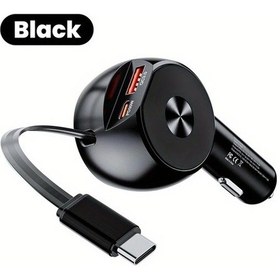 Resim Topnotch 78w Araç Şarj Cihazı 18w Usb 30w Type C Usb C Pd30w Hızlı Şarj Kablolu Siyah 