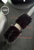 Resim TASARIM ARABAM ATİKE ELİF AKIN Siyah Suni Kürk Gümüş Taş Şeritli Kemer Konforu Set 2 Adet Kemer Pedi 