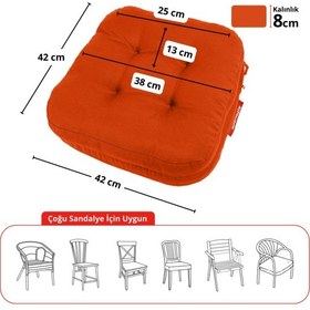 Resim Xpermate 2'li Çift Kat Sandalye Minderi 42x42x8 Kiremit 