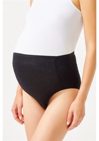 Resim Cottonhill Siyah Pamuklu Yüksek Bel Hamile Bikini Külot Siyah 
