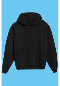 Resim Unisex Beyaz Stranger Things Baskılı Sweatshirt Siyah 