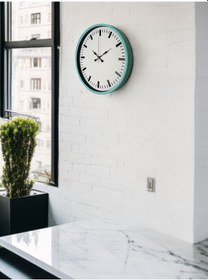 Resim 36 Cm Turkuaz Sade Şık Duvar Saati Açık 