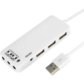 Resim Bastore USB Hub Ses Kartı Adaptörü, 3 Port Usb, Mikrofon ve Kulaklık Jakı 