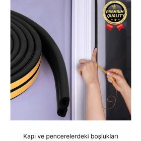 Resim Premium Kapı Pencere Soğuk Toz Geçirmez Izolasyon Fitili Kendinden Yapışkanlı Isı Yalıtım 2x5=10 mt 