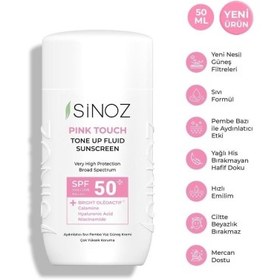 Resim Sinoz Pink Touch Spf50 Ton Eşitleyici Pembe Yüz Güneş Kremi 50ml 