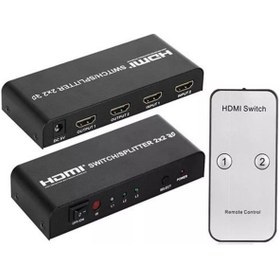 Resim KEEPRO Hdmı Switch/splitter Audio Video 2x2 3d 2 Giriş 2 Çıkış Hdmı 1.4a 