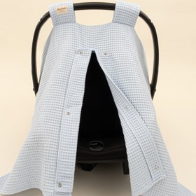 Resim Puset Örtüsü - Tek Taraflı - Bebe Mavi Petek 