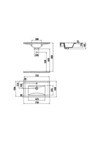 Resim Creavit Su 75 CM Mobilya Dolap Uyumlu Etajerli Lavabo Su075 
