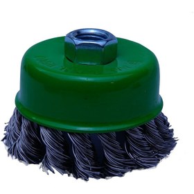Resim Çanak Fırça 75mm Burmalı Paslanmaz Telli M14 Vidalı 