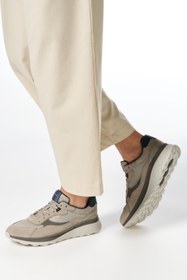 Resim Geox Erkek Bej U Spherica Actif X1 A - Mes Su Bağcıklı Sneaker U55HUA01422C5004 