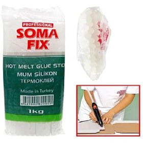 Resim Genel Markalar 1 kg 11.3x300 Mm Kalın Mum Silikon Çubuk Sıcak Şeffaf 