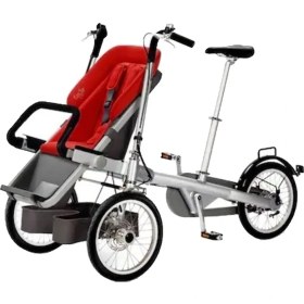 Resim Ebax Bisikletli Bebek Arabası Kırmızı 150KG Taşıma Kapasiteli 