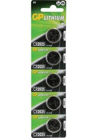 Resim Gp Cr2025 3V Lityum Para Pil 5'Li Paket 