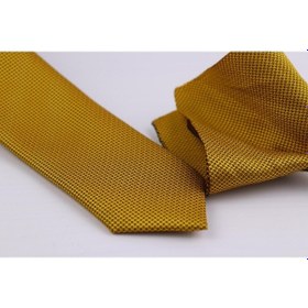 Resim Demfashion Özel Desenli Kravat Mendil Seti - Sarı 