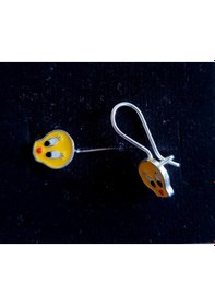 Resim 925 Ayar Gümüş Sarı Civciv Tweety Li Çengelli Gümüş Çocuk Küpesi 