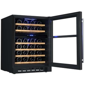 Resim Berfmann Tezgah Altı Çift Bölmeli Şarap Dolabı (46 Şişelik) 