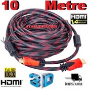 Resim 1.4V Örgülü 10 Metre Full Hd 3D 4K Hdmi Kablo 10 M 10 Metre 
