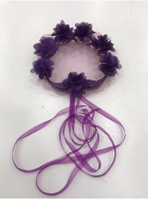 Resim Evsay Tef Kına Gecesi Kına Malzemesi Lazer Güllü Kurdaleli Tef 5 Adet Mor 