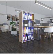 Resim Kenzlife Klasörlük Raflı Erlinay Crd 140 80 30 Kitaplık Ofis Arkalıksız Çok Renkli 