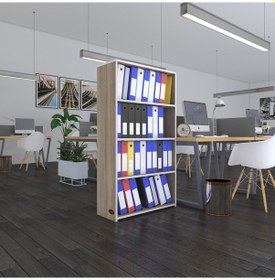 Resim Kenzlife Klasörlük Raflı Erlinay Crd 140 80 30 Kitaplık Ofis Arkalıksız Çok Renkli 