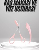 Resim Skygo 2'li Kaş Bakım Seti Taraklı Kaş Makası Ve Kaş Usturası Kaş Şekillendirici 