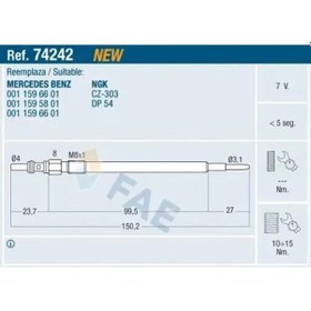 Resim Mercedes C220 W204 Kizdirma Bujisi 2009-2013 Fae 74242 4adettir 