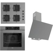 Resim Ferre FRLOWART-SILENTART Serisi Gri Set (SS208 + QBL63CPR +D079-SA ) - Emaye Izgara 