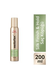 Resim Wellaflex Silk & Finish Hold İpeksi Görünümlü Tutuş Sağlayan Saç Köpüğü Ultra Strong Hold 200 ML 