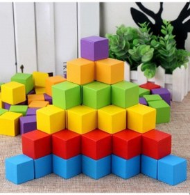 Resim Hobi Eğitim Dünyası Mubishop Birim Küpler 100 Adet Küp Domino + 