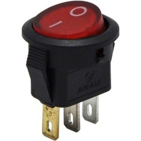 Resim Yuvarlak Mini Anahtar Işikli 220V 3P Kırmızı 14Mm 